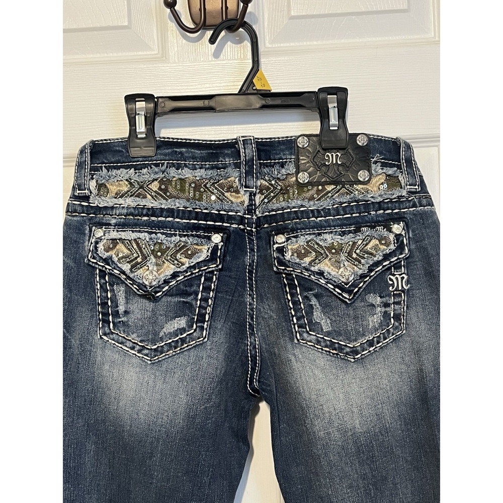 Miss Me Jeans Womens 30 Signature Bootcut‎ NWT Embellished Pockets 34"